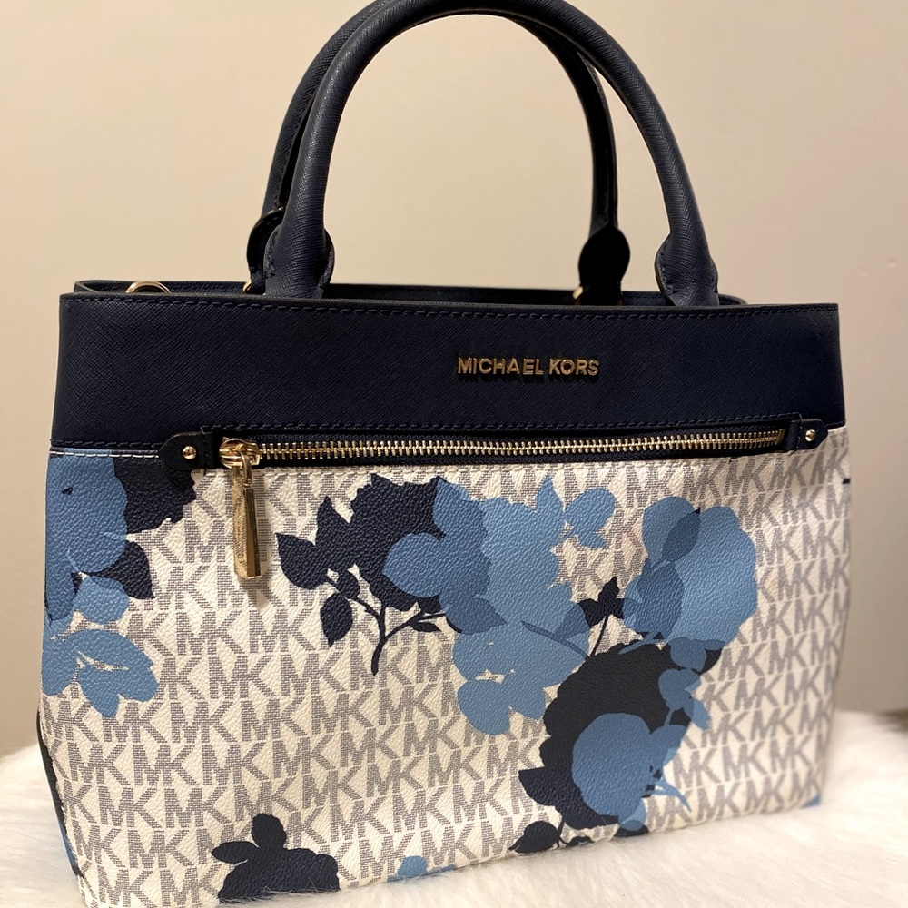 Michael Kors Medium Hailee Floral Blue Handbag